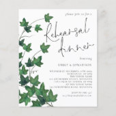 Budget Ivy Blätter Probe Abendessen Einladung (Vorderseite)