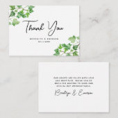 BUDGET Ivy Green Foliage Hochzeit Vielen Dank Mitteilungskarte (Vorne/Hinten)