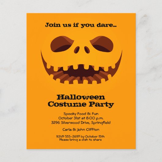 Budget Jack o' Lantern Halloween Flyer (Vorne)