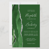 Budget Jägergrün Silber Achat Hochzeit (Vorderseite)