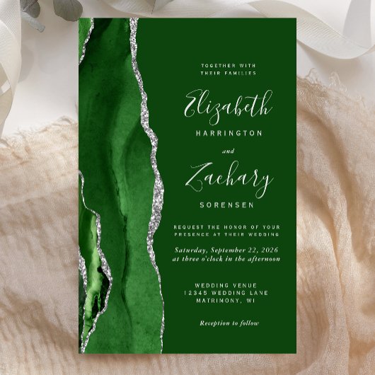 Budget Jägergrün Silber Achat Hochzeit