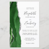 Budget Jägergrün Silber QR Code Hochzeit (Vorderseite)