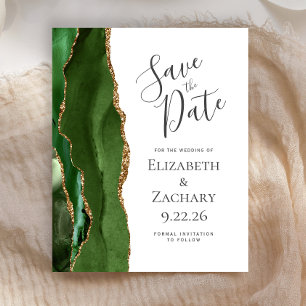 Budget Jägergrüner Achat Gold Save-the-Date-Karte
