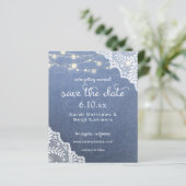 Budget Jean, Lace & Lights Save the Date V2 (Stehend Vorderseite)