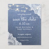 Budget Jean, Lace & Lights Save the Date V2 Foto (Vorderseite)