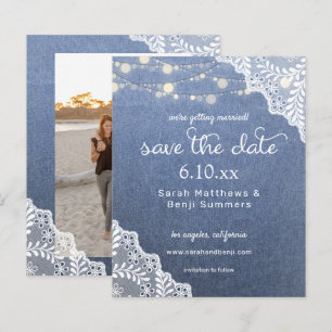 Budget Jean, Lace & Lights Save the Date V2 Foto