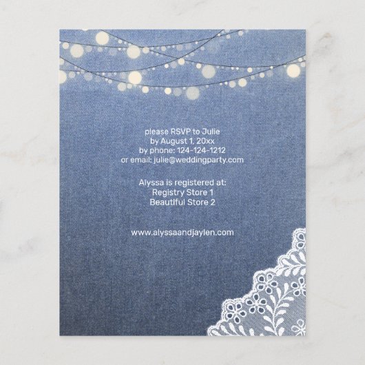 Budget Jean Lace String Lights Brautparty Flyer (Hinten)