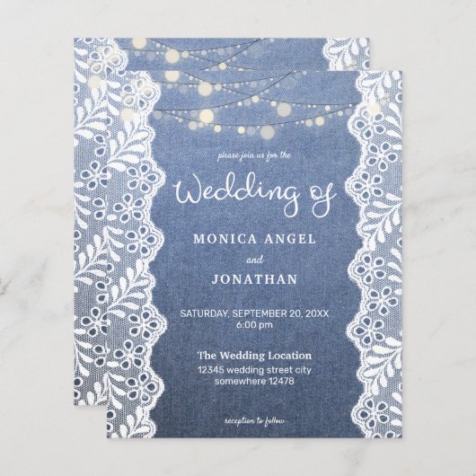 Budget Jean Lace String Lights Wedding (Vorne/Hinten)