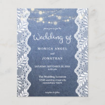 Budget Jean Lace String Lights Wedding Flyer