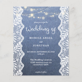 Budget Jean Lace String Lights Wedding Flyer