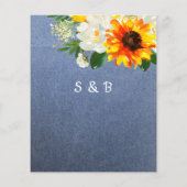 Budget Jean Sunflower & White Floral Save the Date (Rückseite)
