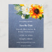 Budget Jean Sunflower & White Floral Save the Date (Vorderseite)