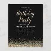 Budget Jegliches Geburtstags-Gold-Black-Glitzer (Vorderseite)