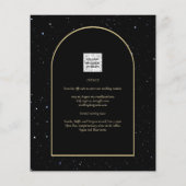 BUDGET Jet BLACK GOLD Starry Night Wedding INVITE (Rückseite)