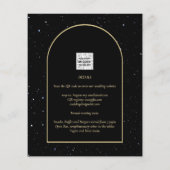 BUDGET Jet BLACK GOLD Starry Night Wedding INVITE (Rückseite)