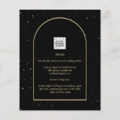 BUDGET Jet BLACK GOLD Starry Night Wedding INVITE Flyer (Hinten)