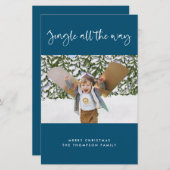 Budget Jingle All Way Holiday Foto Flat Card (Vorne/Hinten)