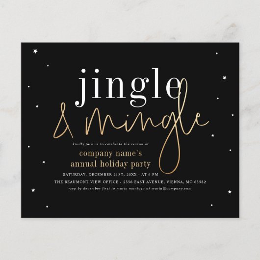 Budget Jingle & Mingle Corporate Holiday Party (Vorderseite)