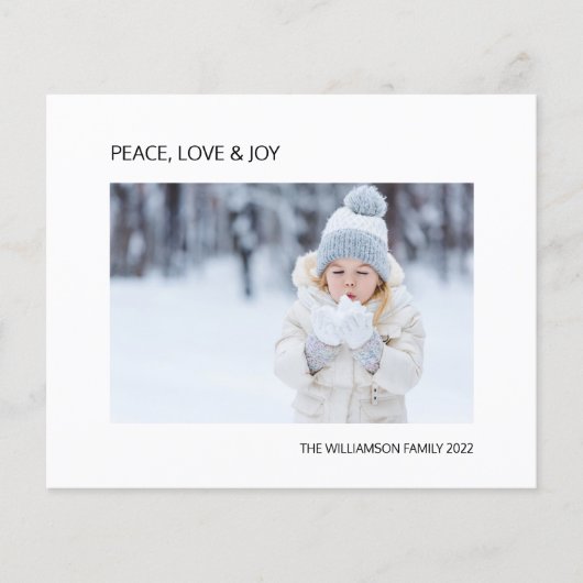 Budget JoPeace Liebe Foto Weihnachtskarte (Vorderseite)