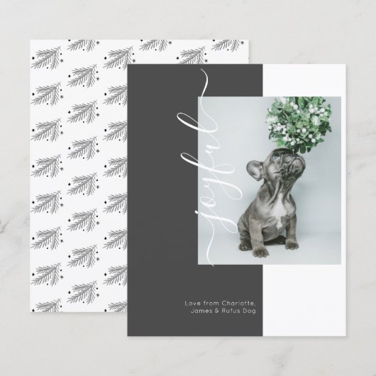 BUDGET Joyful Modern Holiday Foto Card (Vorne/Hinten)
