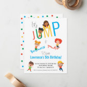 Budget Jump Bounce Play Trampoline Park Geburtstag Mitteilungskarte (Vorderseite/Rückseite Beispiel)