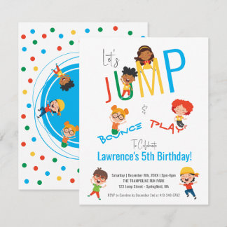 Budget Jump Bounce Play Trampoline Park Geburtstag Mitteilungskarte