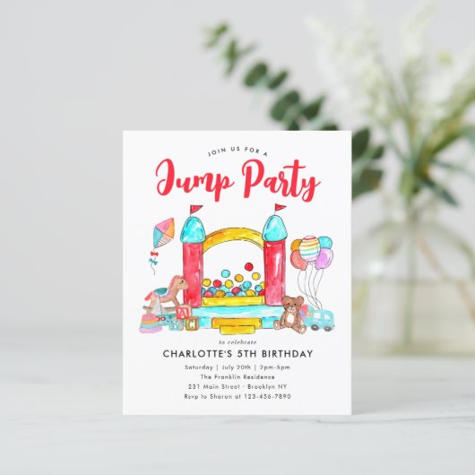 Budget JUMP PARTY Bounce House Trampolin Geburtsta (Stehend Vorderseite)