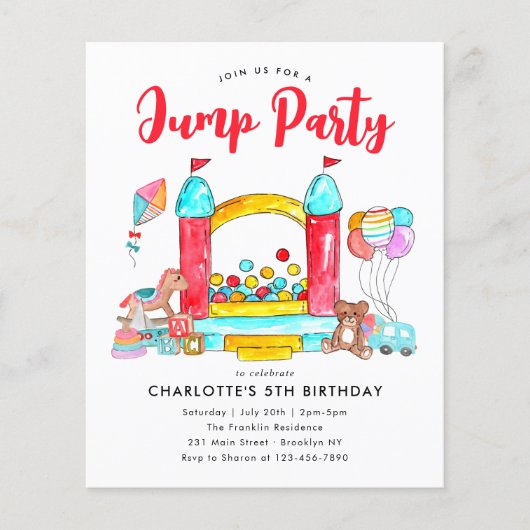 Budget JUMP PARTY Bounce House Trampolin Geburtsta (Vorderseite)