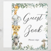 Budget Jungle Animals Baby Gästebuchsignatur (Vorne/Hinten)