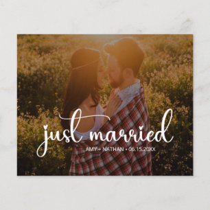 Budget Just heiratete Foto Hochzeitsankündigung