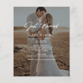 Budget Just Married Foto Hochzeitsankündigung (Vorderseite)