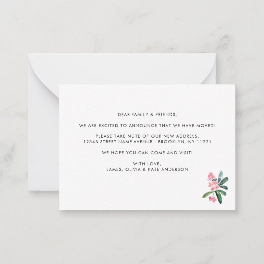 Budget Kaktus Wir haben Zuhause Moving Ankündigung (Rückseite)