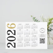 Budget Kalender 2024 Logos QR-Code Glück Neues Jah (Stehend Vorderseite)