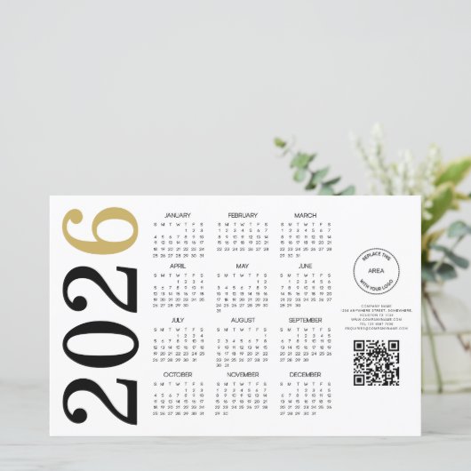 Budget Kalender 2024 Logos QR-Code Glück Neues Jah (Stehend Vorderseite)