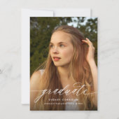 Budget Kalligrafie Abschluss Foto Einladung (Vorderseite)