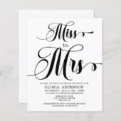 Budget Kalligrafie Bridal Dusche Einladung (Vorne/Hinten)