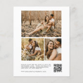 Budget Kalligrafie QR Code Foto Hochzeitseinladung Flyer (Hinten)