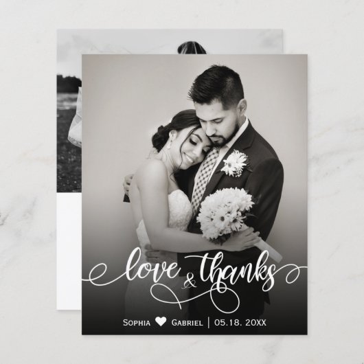 Budget Kalligrafie Script Hochzeit Liebe und Dank (Vorne/Hinten)