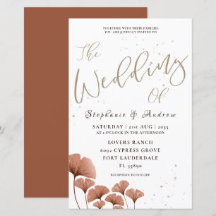 Budget Kalligrafie Terrakotta Laub Hochzeit