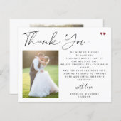 Budget kalligraphische Skript Foto Hochzeit danke (Vorne/Hinten)