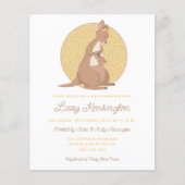 Budget Kangaroo Gelbe Kinderdusche Einladung (Vorderseite)