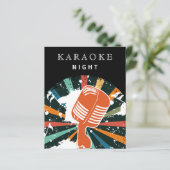 Budget Karaoke Night Party Einladung (Stehend Vorderseite)