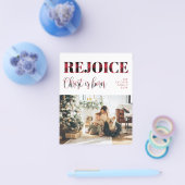 BUDGET Kariert Holiday Foto Card | Moderne Weihnac Flyer (Einzeln)