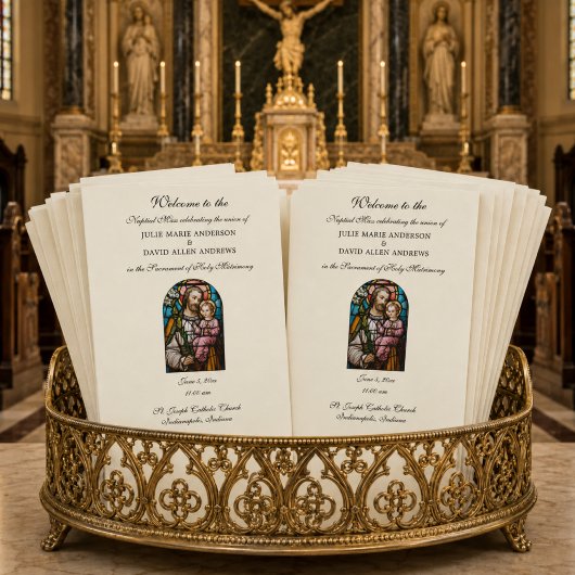 Budget Katholisches Hochzeitsprogramm Briefbogen