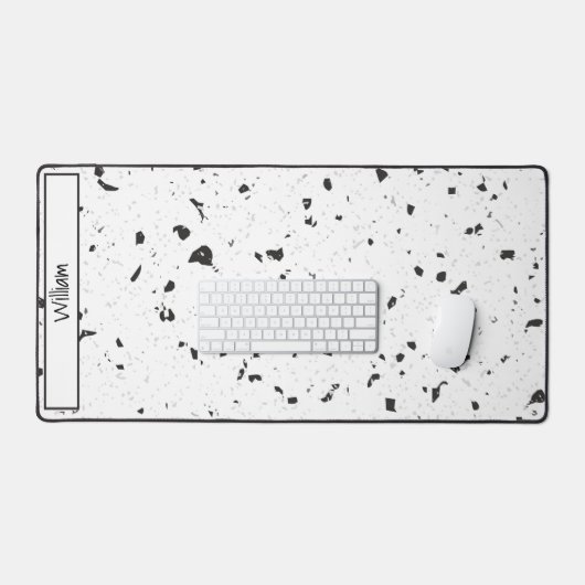 Budget kaufen, Schwarz & Grau Chips Terrazzo Muste Schreibtischunterlage (Tastatur & Maus)
