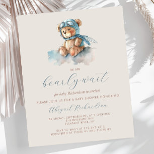 Budget Kaum warten Blau Bär Baby Shower