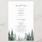 Budget-Kiefernwald-Ziel-Hochzeitsprogramm Flyer (Vorne)