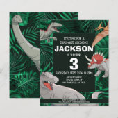 Budget Kinder Dino Trex Dinosaur Geburtstag Einlad (Vorne/Hinten)