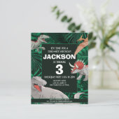 Budget Kinder Dino Trex Dinosaur Geburtstag Einlad (Stehend Vorderseite)