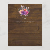 BUDGET Kinderdusche Lila Orange Floral Einladung (Rückseite)